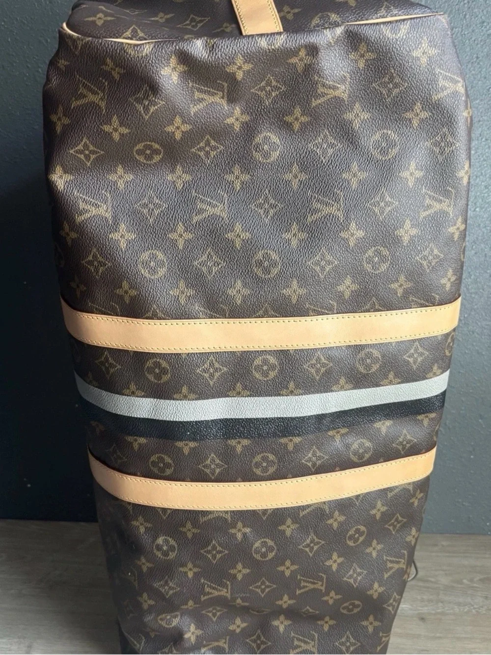 Auth LOUIS VUITTON Keepall Bandouliere 55 Monogram Canvas Duffel Bag JD Initial